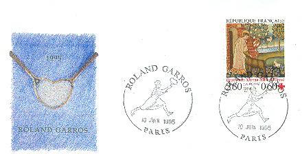 PARIS - Cachet Illustré De ROLAND GARROS En 1995 - Tennis