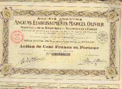 ANCIENS ETABLISSEMENTS MARCEL OLIVIER ( ELBEUF) - Textile