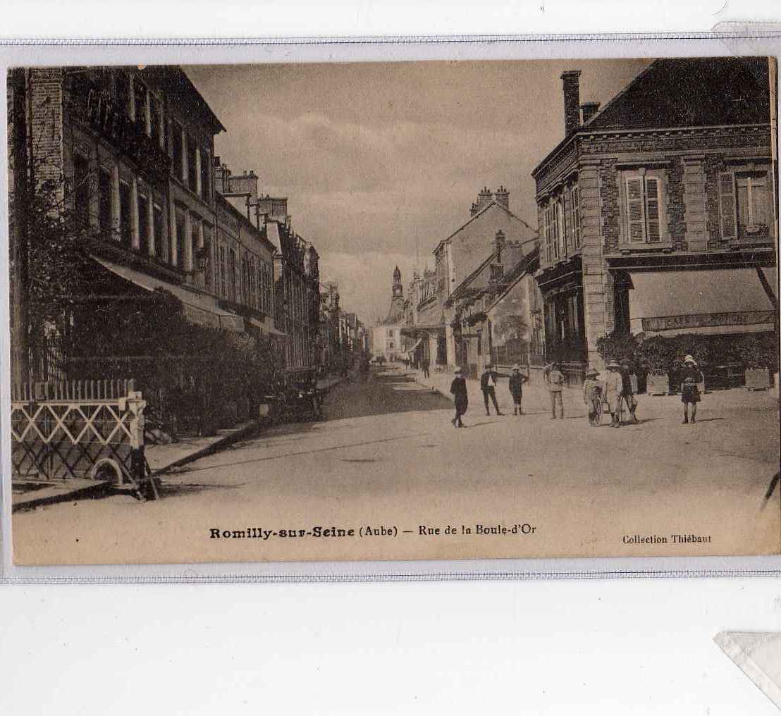 10 ROMILLY SUR SEINE Rue De La Boule D' Or Animée, "café Du Marché" Automobile 1919 - Romilly-sur-Seine