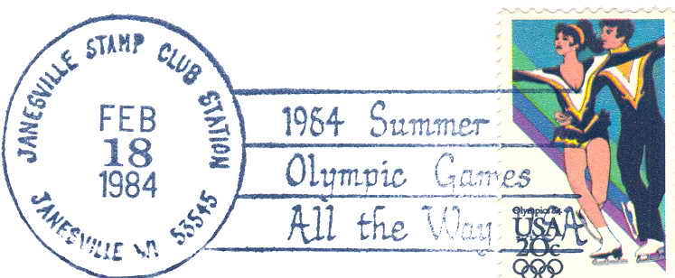 PATINAGE ARTISTIQUE OBLITERATION TEMPORAIRE USA 1984 JEUX OLYMPIQUES DE SARAJEVO - Summer 1984: Los Angeles