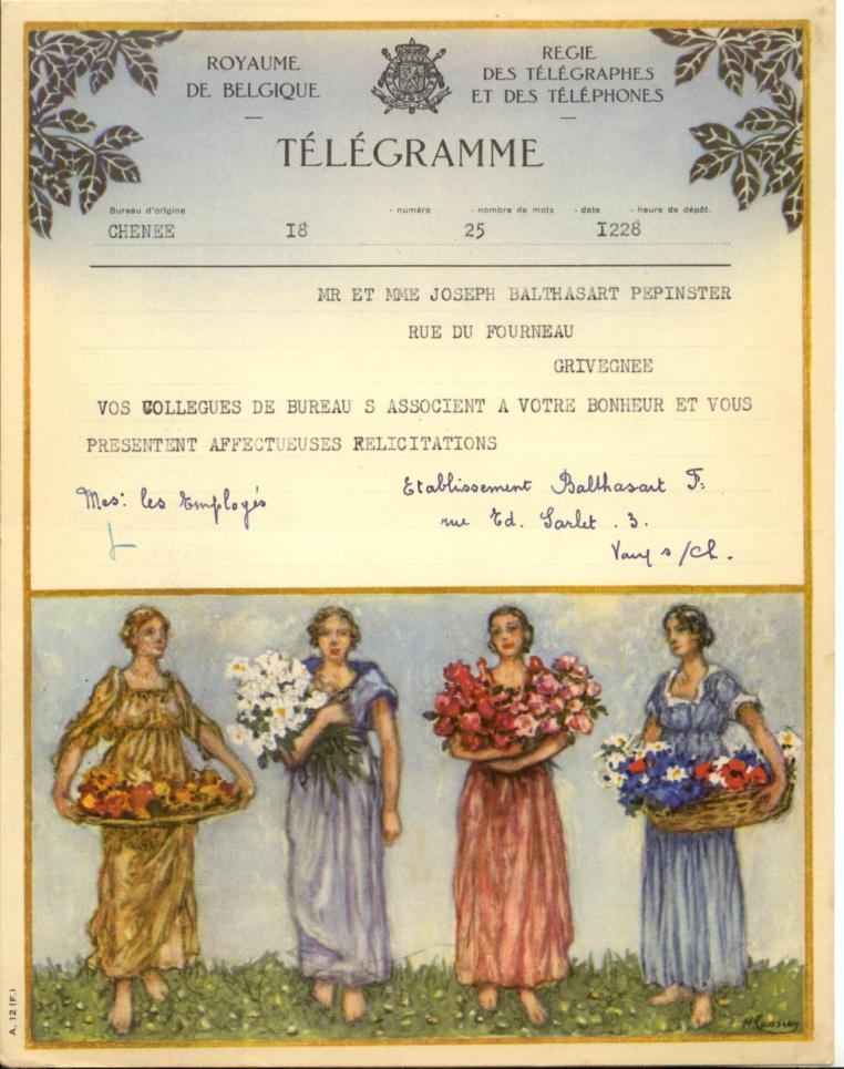 Belgique Télégramme Illustre ... Demoiselles - Telegraphenmarken [TG]