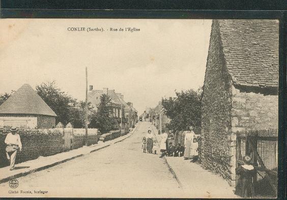 Conlie Rue De L'Eglise CPA Publicitaire Thé "Le Délicieux" - Conlie