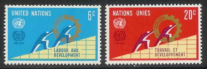 UNO New York 1969 MNH Stamp(s) I.L.O. 216-217 #3869 - Autres & Non Classés