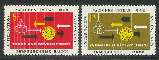 UNO New York 1964 Mint Hinged Stamps Trade & Dev 140-141 #3840 - Altri & Non Classificati