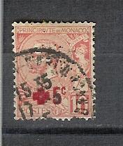 Monaco YT 26 Obl , Prince Albert 1er Surchagé Au Profit De La Croix-Rouge - Used Stamps