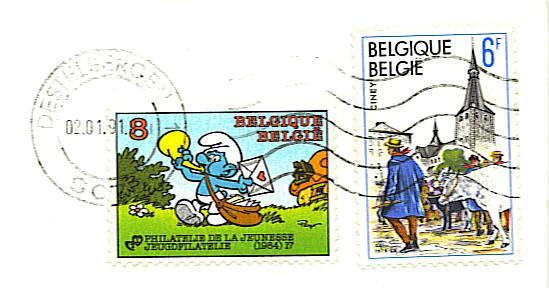 Belgique : TP Schtroumpf Sur Lettre Entière. - Comics