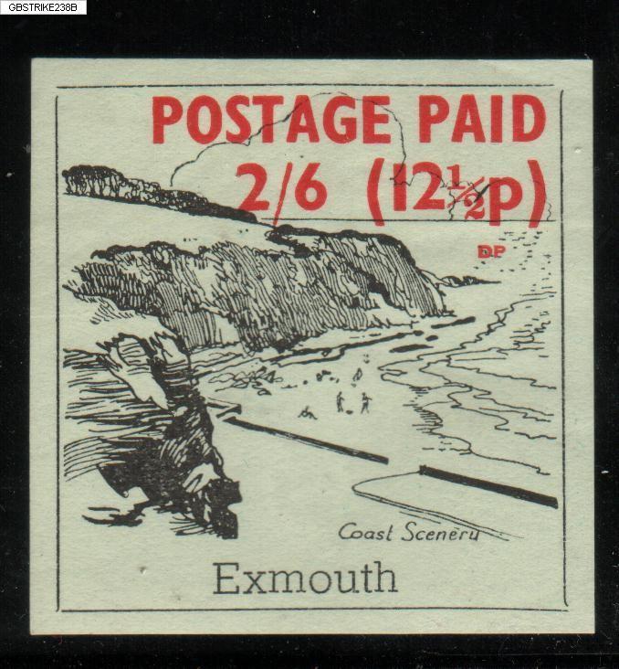 GB STRIKE MAIL RALEIGH SERVICE 2ND ISSUE 2/6 EXMOUTH GREEN PAPER - Cinderellas