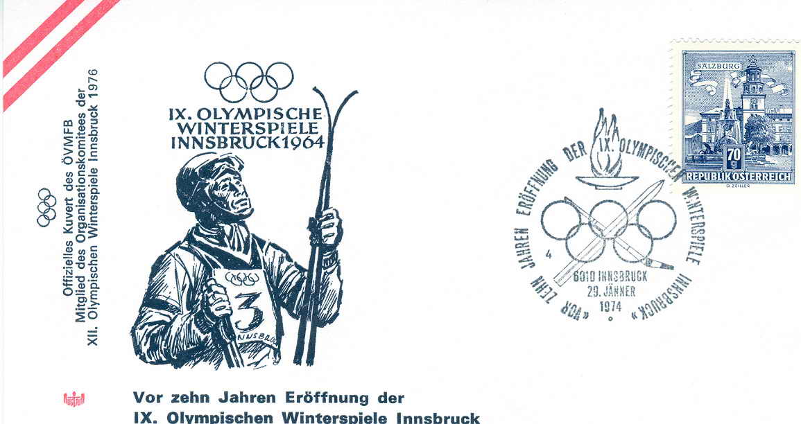 HOCKEY SUR GLACE OBLITERATION TEMPORAIRE 1976 JEUX OLYMPIQUES DE INNSBRUCK - Inverno1976: Innsbruck