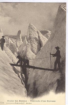 C P Glacier Des Bossons Traversée D'une Crevasse N° 774 - Alpinisme