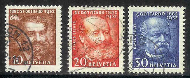 SWITZERLAND 1932 Used Stamp(s) St. Gotthard 259-261 #3662 - Used Stamps