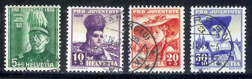 SWITZERLAND 1939 Used Stamp(s) Pro Juventute 359-362 #3674 - Used Stamps