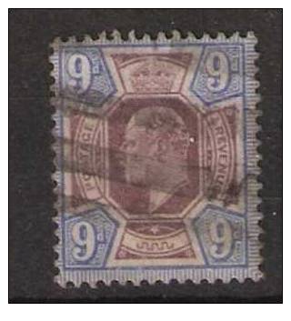GB , Yvert N° 115 , 9 Pence, Obl .( Edouard VII ) Cote 40 Euros ,TB - Gebraucht