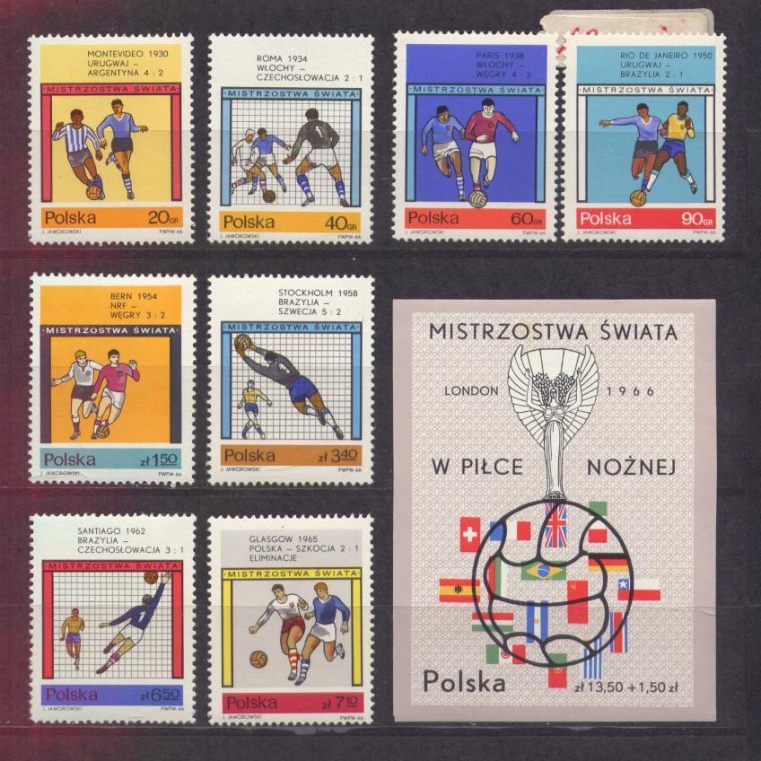 Pologne, Coupe Du Monde De Football 1966, N° 1522/29 + B.F. 44 Yvert Neufs ** - 1966 – Inglaterra