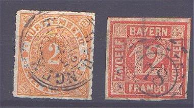 BAVARIA + WUERTTEMBERG - 2 NICE GOOD STAMPS F/VF! - Sammlungen