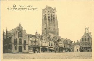 Veurne : Toren Der St. Niklaaskerk En De Groote Markt - Veurne