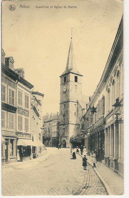 Arlon Grand Rue Et Eglise St Martin Animé 1915 (g352) - Arlon