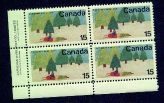 CANADA   Scott # 530 VF MINT NH Lower Left INSCRIPTION BLOCK CPB-15 - Plattennummern & Inschriften