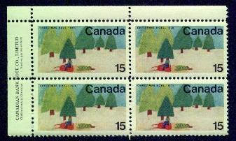 CANADA   Scott # 530 VF MINT NH Upper Left INSCRIPTION BLOCK CPB-19 - Plattennummern & Inschriften