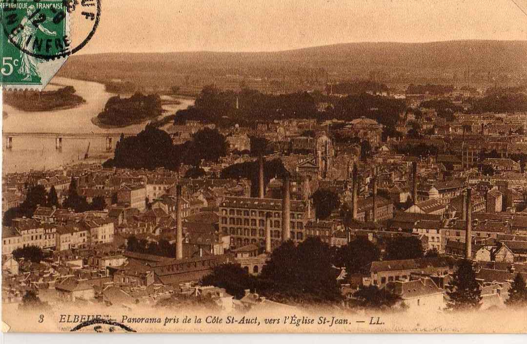76 ELBEUF Vue Générale, Panorama Pris De La Cote St Auct Vers L´Eglise St Jean, Usines, 1912 - Elbeuf