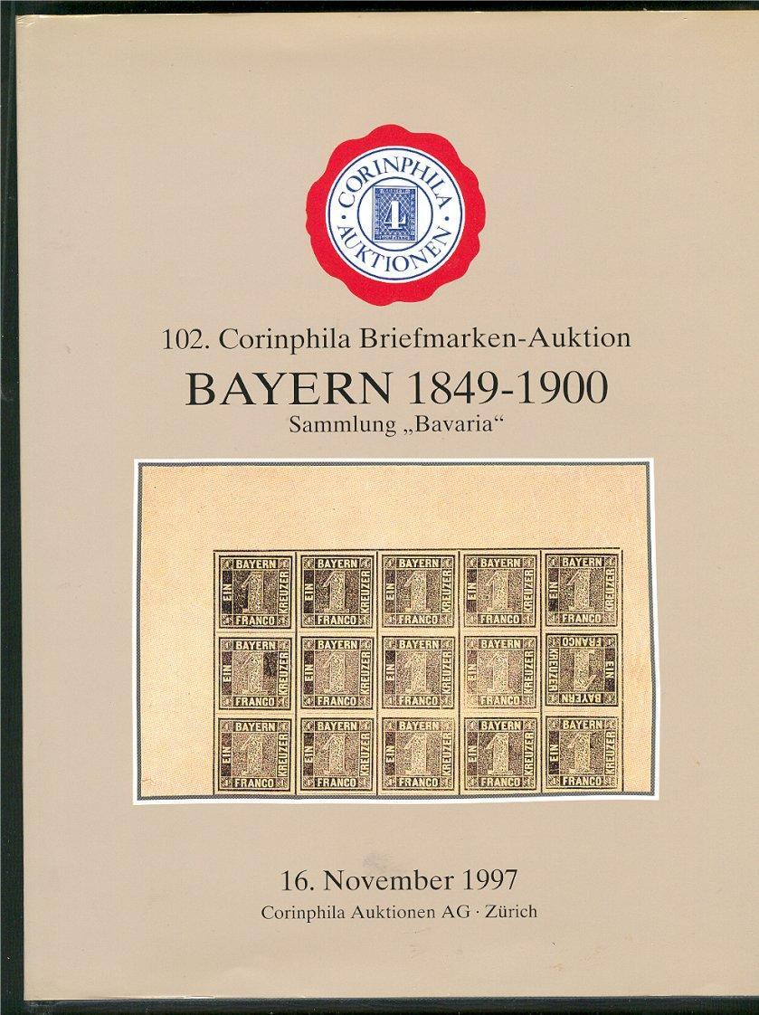 BAVARIA - SUPERB HARDBOUND AUCTION CATALOG Corinphila Zürich FOR ONE ONLY COLLECTION 1997 - Catalogues For Auction Houses