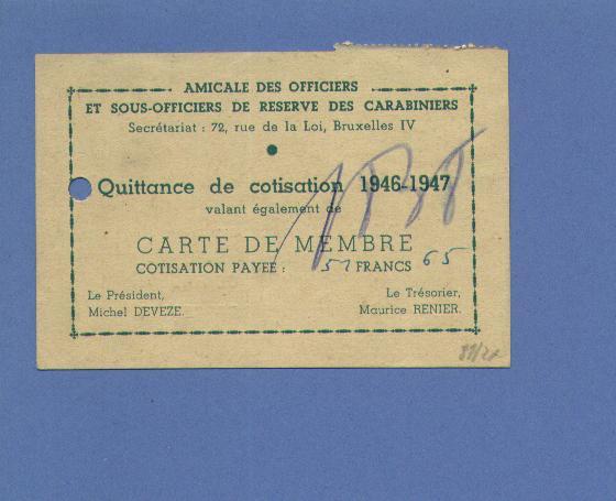 725 Op CARTE DE MEMBRE - Lettres & Documents