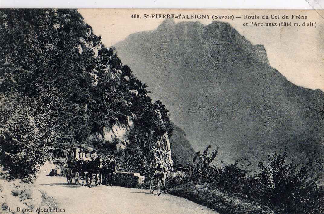 73 ST PIERRE ALBIGNY Route Du Col Du Frene Et L´Arclusaz, Animée, Diligence, Ed Blanc 469, 1930 - Saint Pierre D'Albigny