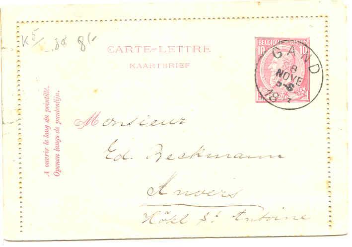 10 Ct N 46 Vanuit Gent - Cartes-lettres