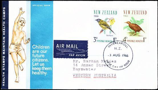 New Zealand Health 1966 FDC - Birds - Other & Unclassified