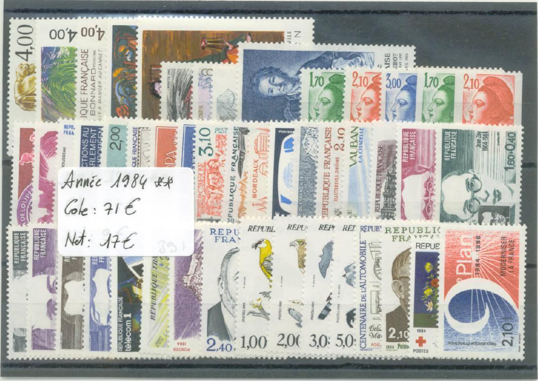 FRANCE ANNEE COMPLETE 1984 **  COTE: 71 € - 1980-1989