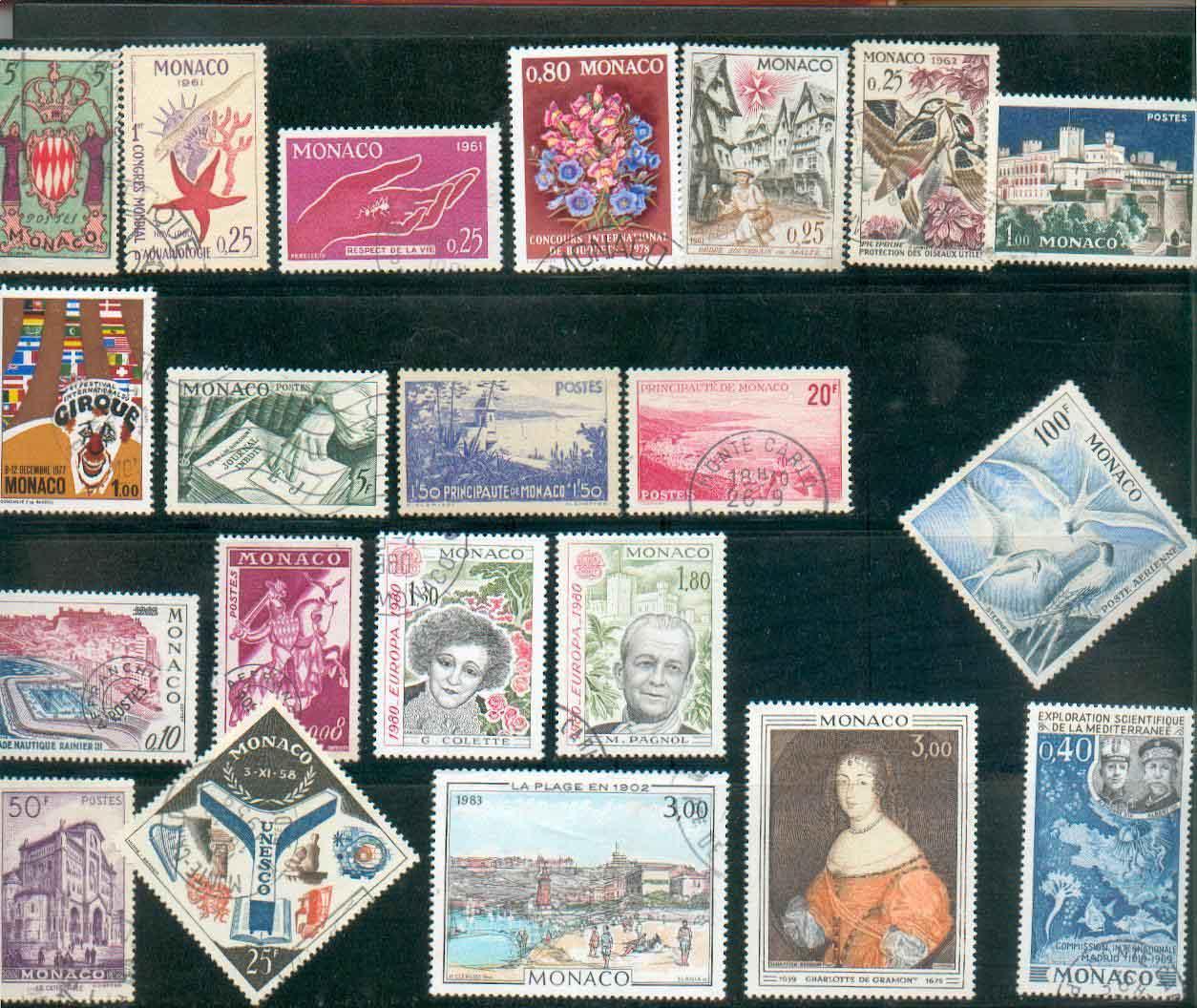 Lot De Timbres Oblitérés De Monaco Cotés Plus De 60 € - Colecciones & Series