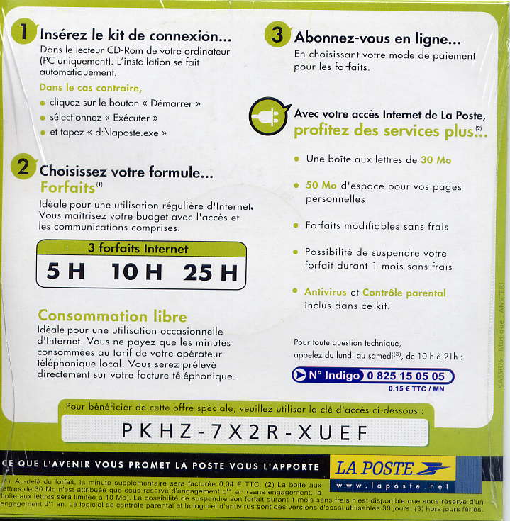 Kit De Connexion LA  POSTE  Neuf Sous Blister D´origine---SUPERBE - Kit Di Connessione A  Internet