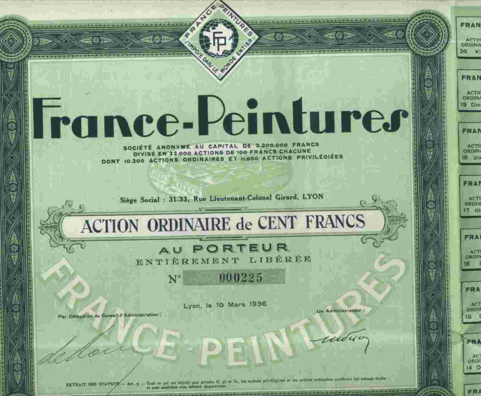 FRANCE PEINTURES  ( LYON ) - Industrie