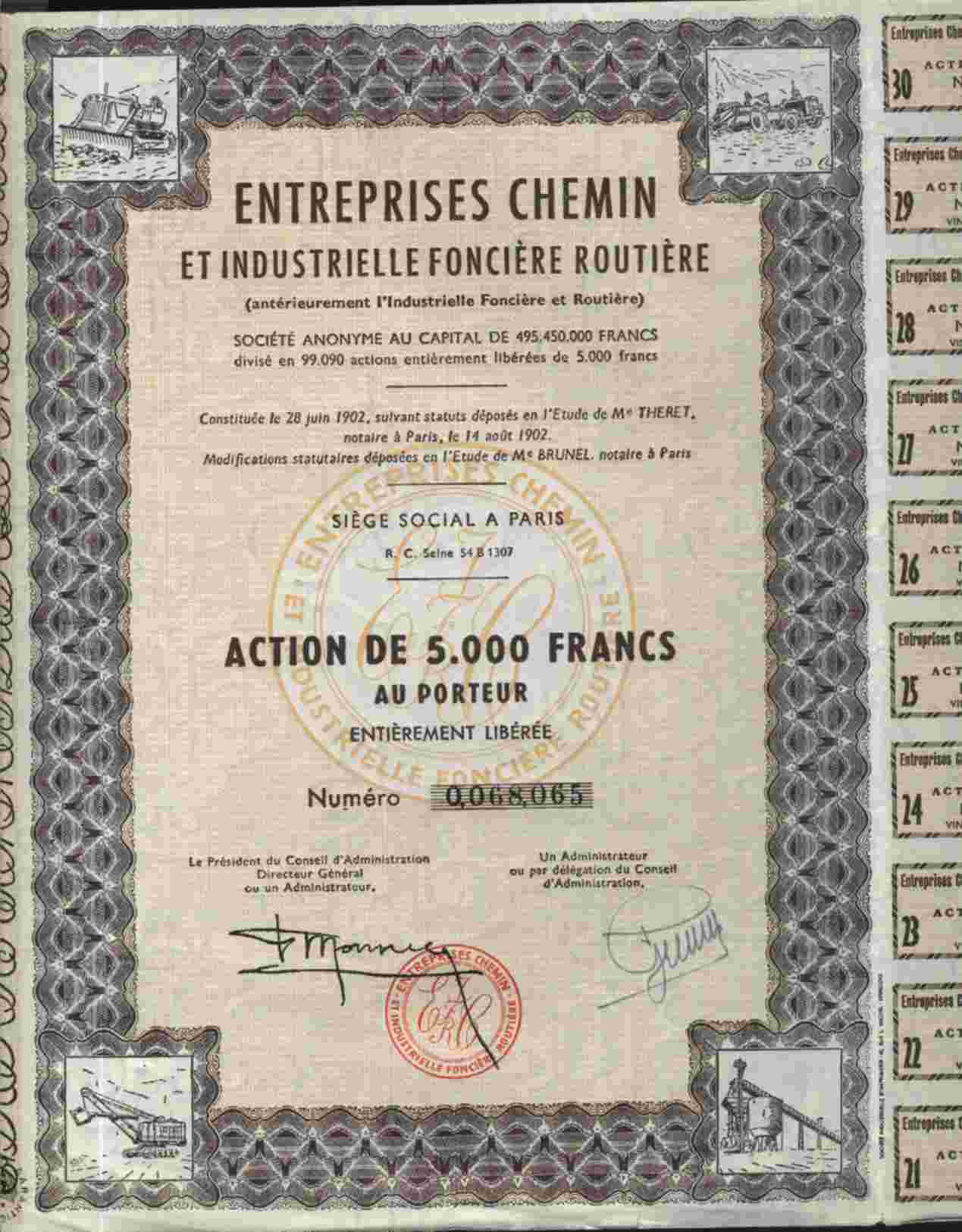 DECO : ENTREPRISES CHEMIN & INDUSTRIELLE FONCIERE ROUTIERE - Transport