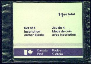CANADA   Scott # 668** VF MINT NH Matched Set Of 4 INSCRIPTION BLOCKS CPB-23 - Números De Planchas & Inscripciones