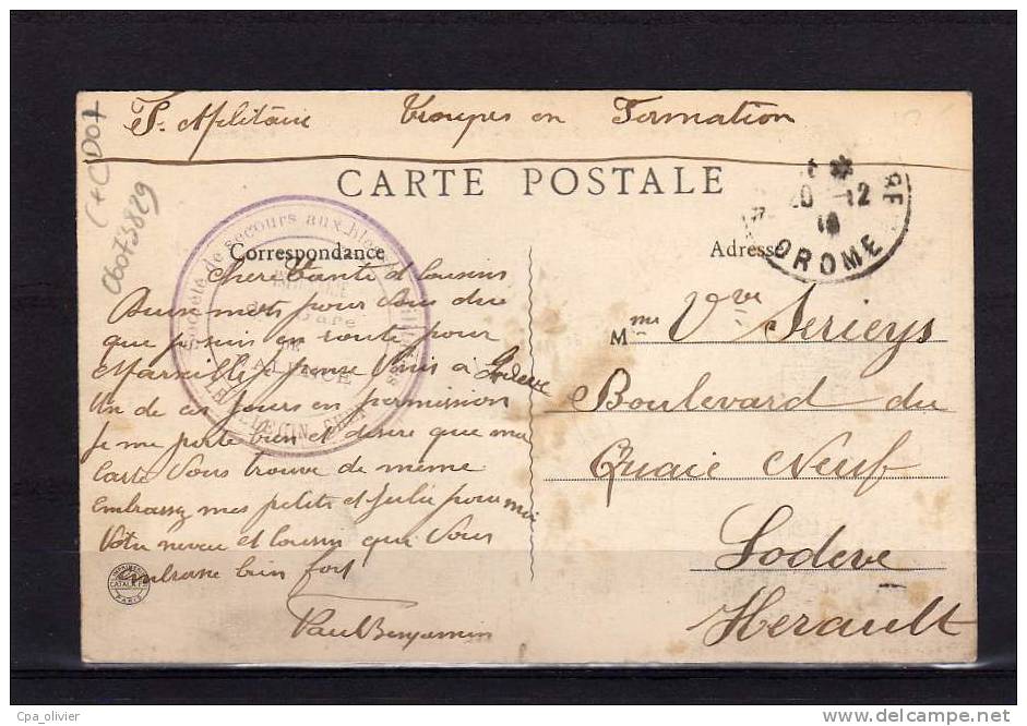 07 ST PERAY Vue Générale, Chateau De Crussol, Cachet Secours Blessés Militaires, Infirmerie Gare, Ed BF 17 Bis, 191? - Saint Péray