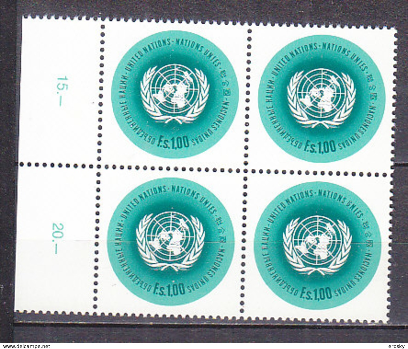 H0454 - UNO ONU GENEVE N°11 ** BLOC - Unused Stamps