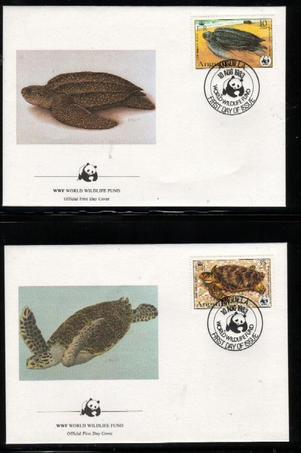 WWF 0002 1983 ANGUILLA TURTLES SET OF 4 FDCS - Other & Unclassified