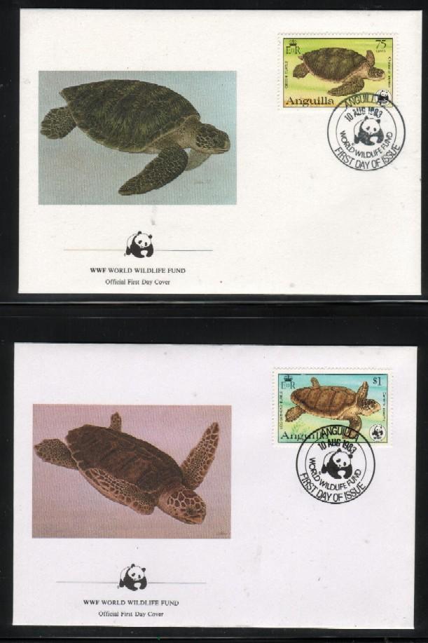 WWF 0002 1983 ANGUILLA TURTLES SET OF 4 FDCS - Other & Unclassified
