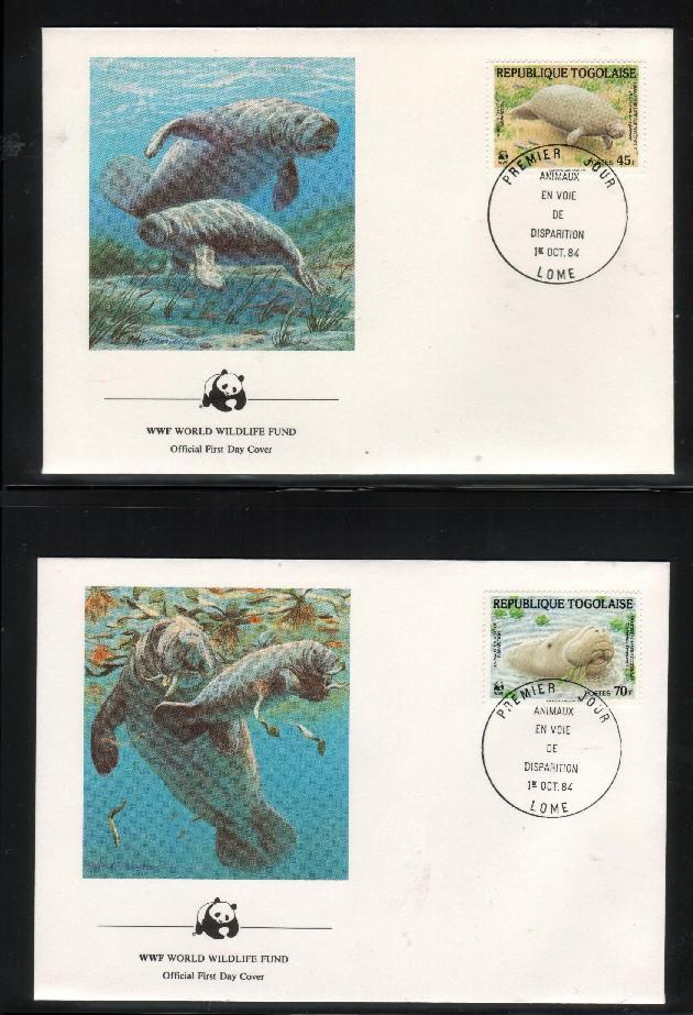 WWF 0017 1984 TOGO MANATEE SET OF 4 FDCS - Other & Unclassified