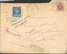 N°288A-320 Obl. Sc CHATELINEAU S/L. Recommandée Du 29-VII-1932 Vers Namur (biffé) + Gr. Retour à L´Env. -- 1093 - 1931-1934 Mütze (Képi)