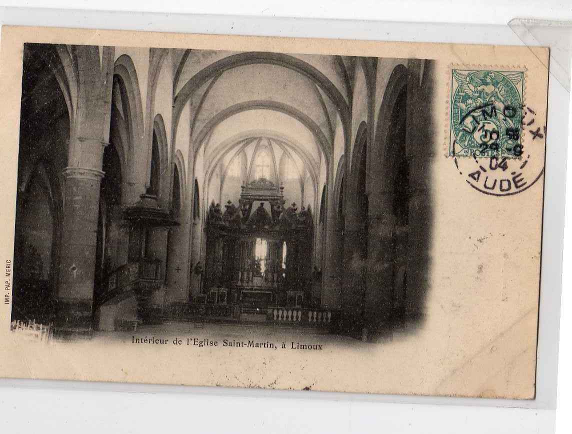 11 LIMOUX Eglise St Martin, Intérieur, Ed Méric, 1904 - Limoux