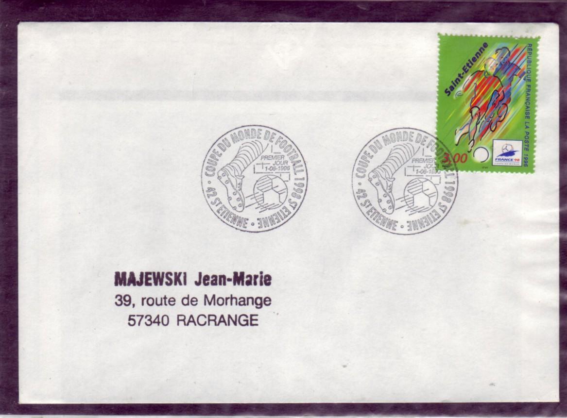 FRANCE  FDC  Coupe Du Monde ST-Etienne  France 1998   Football - 1998 – Francia