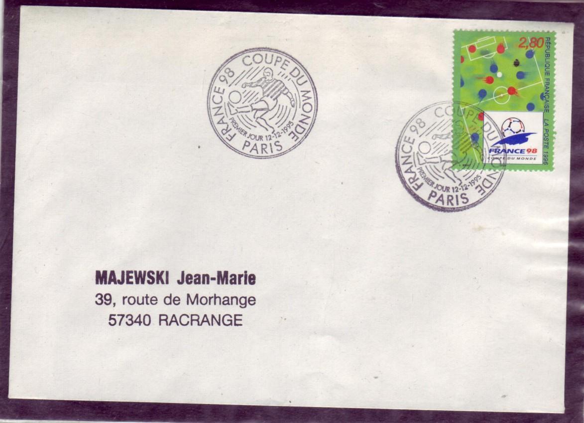 FRANCE  FDC   Coupe Du Monde   Paris  France 1998   Football Soccer - 1998 – Francia