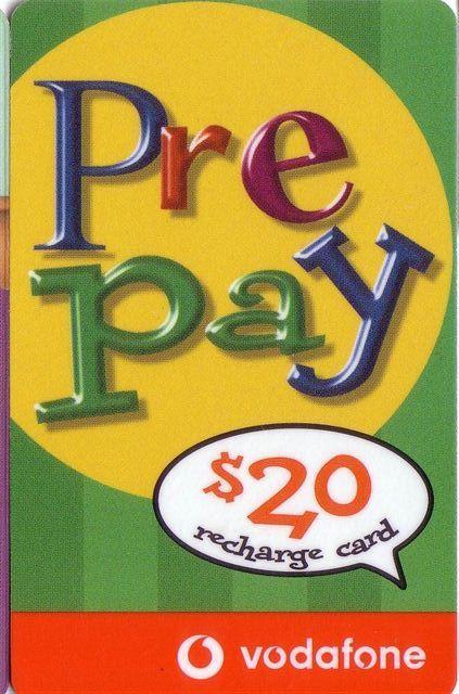 NZ - New Zealand - VODAFONE  Old Issue Recharge Card - Prepaid ( Prepaye ) -  High Value $ 20  PrePay - New Zealand