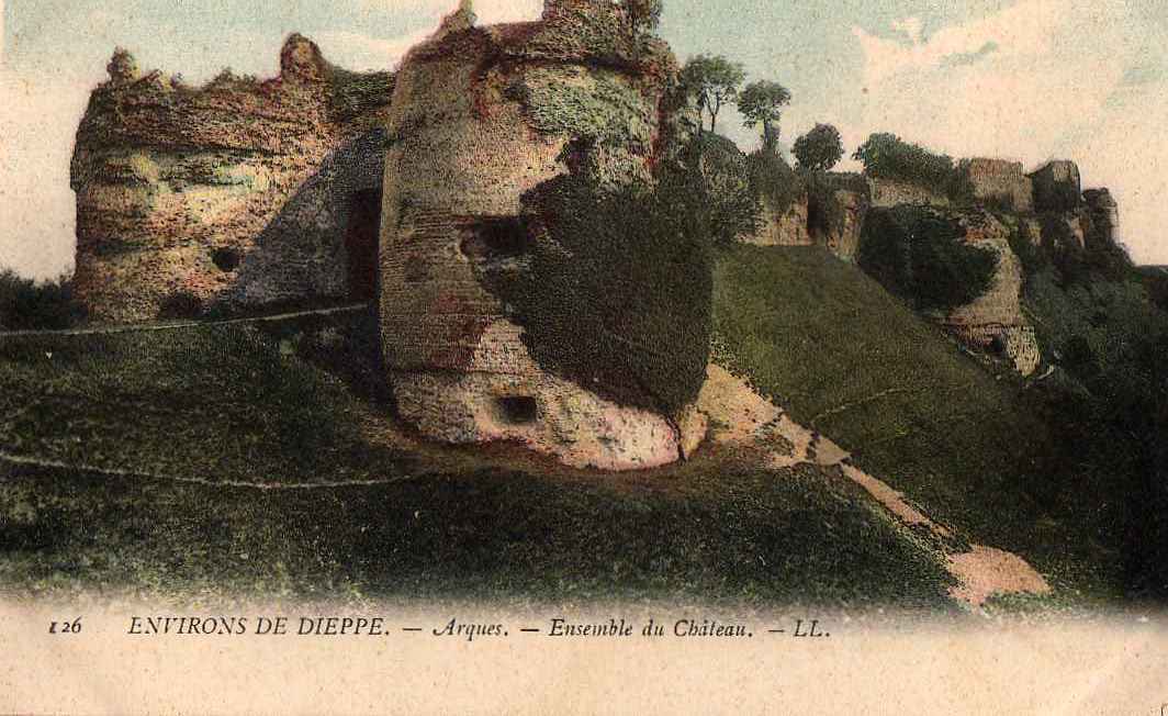 76 ARQUES LA BATAILLE Chateau, Ensemble Du Chateau, Colorisée, Ed LL 126, Dos 1900 - Arques-la-Bataille