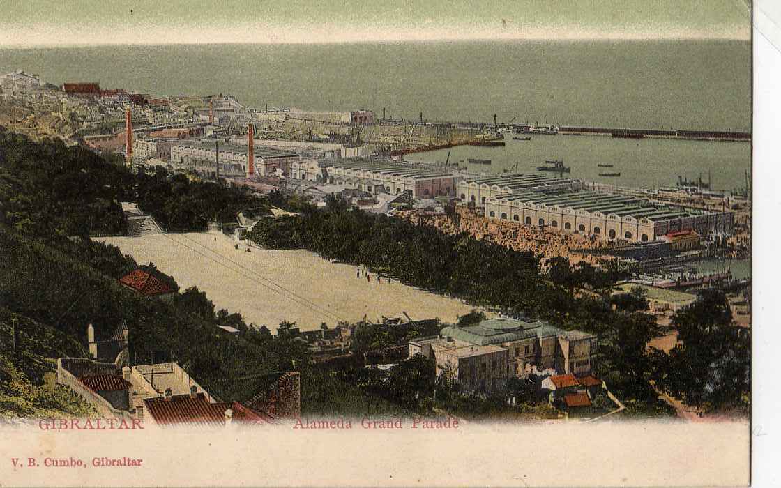 UK GIBRALTAR Alameda Grand Parade, Place, Port, Vue Générale, Colorisée, Ed Cumbo, Dos 1900 - Gibraltar