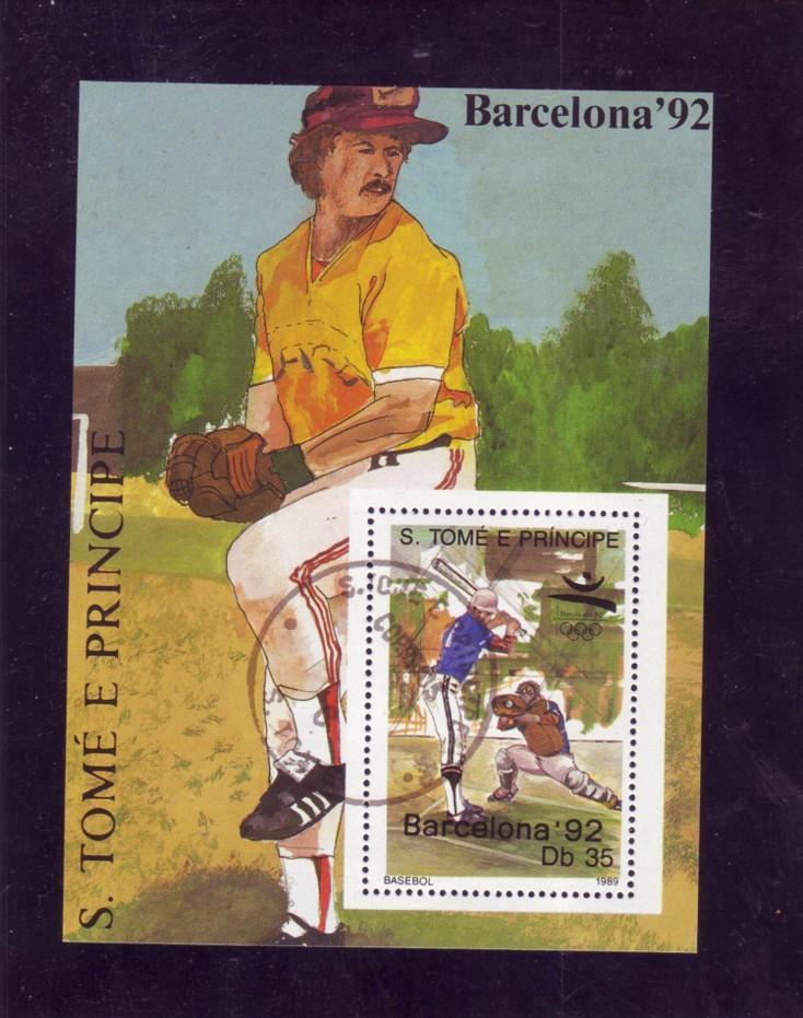 ST THOME ET PRINCIPE  BF  Oblitere  Jo 1992  Base-ball - Base-Ball