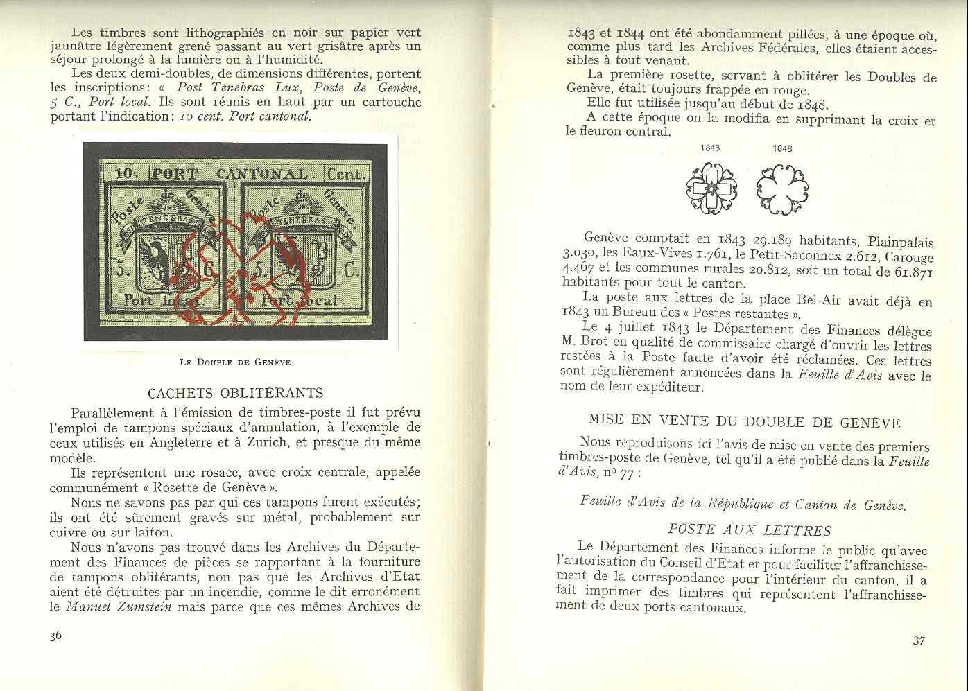 LA POSTE A GENÈVE DE L´ ORIGINE À 1851 - Other & Unclassified