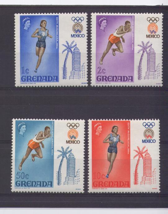 Grenade, Jeux Olympiques De Mexico 1968, N° 268/69 + 271/72 Yvert Neufs ** - Verano 1968: México