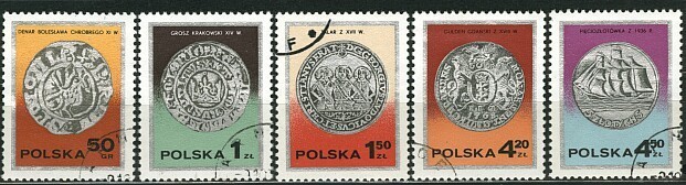 Poland, Pologne, Mi. No. 2525 - 2529, 1977, Jour Du Timbre : Pièces De Monnaie Polonaises - Münzen